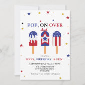 7月4日 独立記念日 ポップシクルパーティー 招待状 (正面)