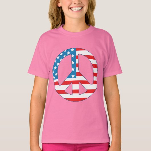 7月4日 – 独立記念日 – 平和旗 Tシャツ (正面)