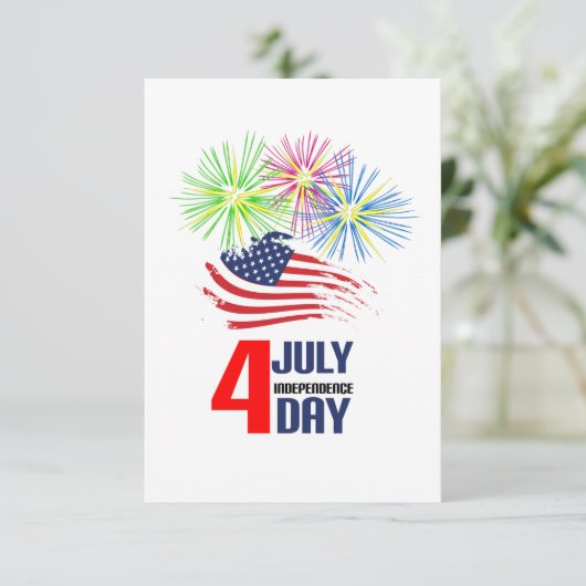 7月4日 – 独立記念日（旗と花火付き） エンクロージャーカード (スタンド正面)