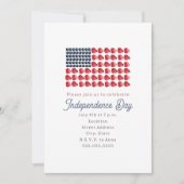 7月4日 独立記念日 星条旗ケーキ 招待状 (正面)