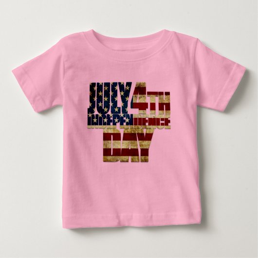 7月4日 独立記念日 002 ベビーTシャツ (正面)