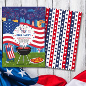 7月4日 独立記念日 BBQパーティー 招待状
