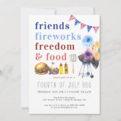 7月4日 |独立記念日BBQパーティー 招待状 (正面)