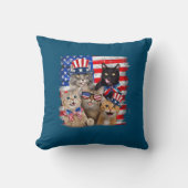 7月4日、猫が自由に選ぶアメリカ国旗サングラス クッション (正面)