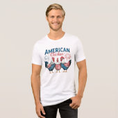 7月4日 米国の愛国的なニワトリ デザイン トライブレンドＴシャツ (正面全面)