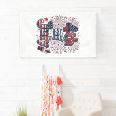 7月4日 米国の花火 ビンテージTシャツ デザイン 横断幕 (インサイチュ)