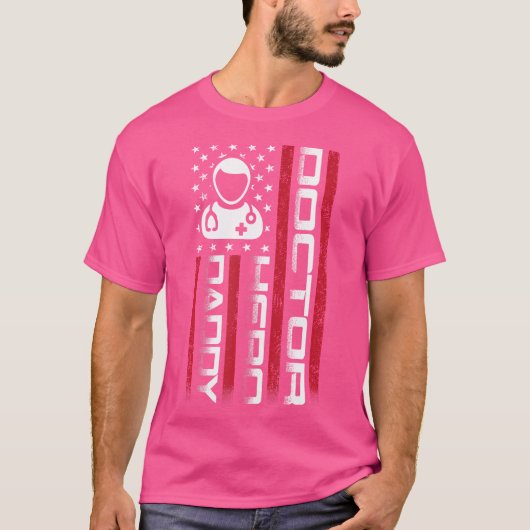 7月4日。米国国旗のドクターパパ父の日 Tシャツ (正面)