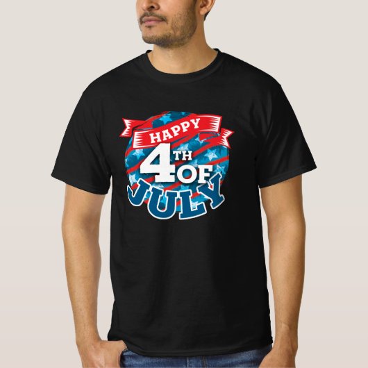 7月4日 – 米国国旗の色 Tシャツ (正面)