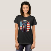 7月4日 米国旗 ドーベルマン Tシャツ (正面フル)