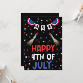 7月4日、米国独立記念日お祝い カード (正面/裏面インサイチュ)