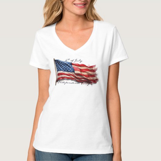 7月4日 – 米祝国旗と Tシャツ (正面)
