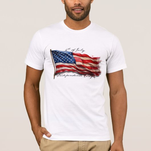 7月4日 – 米祝国旗と Tシャツ (正面)