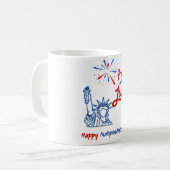 「7月4日」自由の花火大会 コーヒーマグカップ (正面左)