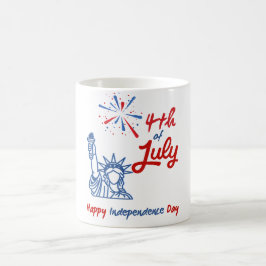 「7月4日」自由の花火大会 コーヒーマグカップ