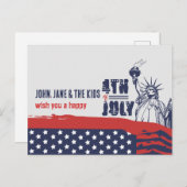 7月4日、自由への象徴的な敬礼 シーズンポストカード (正面/裏面)