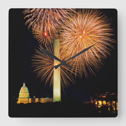 7月4日、花火の表示、スカイライン スクエア壁時計 (正面)