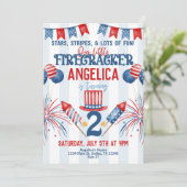 7月4日、花火の誕生日パーティーの招待 招待状 (スタンド正面)