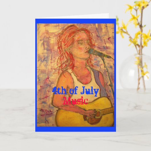 7月4日（花火大会） カード (黄色い花)