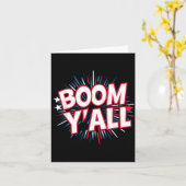7月4日 花火 愛国心 Boom Yall カード (黄色い花)