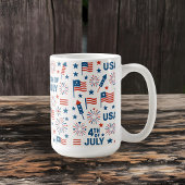 7月4日🇺🇸 | 花火、星、アメリカ コーヒーマグカップ
