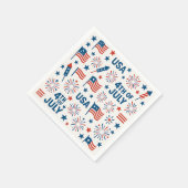 7月4日🇺🇸 | 花火、星、花火 スタンダードカクテルナプキン (角)