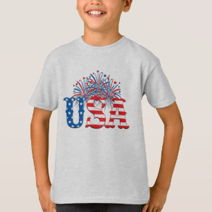 7月4日 花火 独立記念日 愛国心 Tシャツ