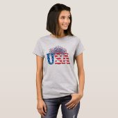 7月4日 花火 独立記念日 愛国心 Tシャツ (正面フル)