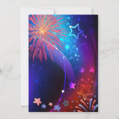 7月4日、花火、独立記念日 招待状 (裏面)