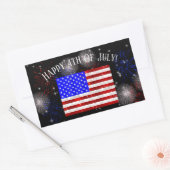 7月4日 記念 - アメリカ国旗 長方形シール (封筒)