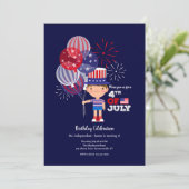 7月4日 誕生日おめでとう ボーイ 招待状 (スタンド正面)