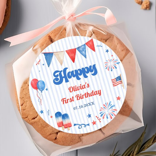 7月4日 誕生日パーティー ラウンドシール