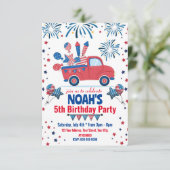 7月4日 誕生日パーティー 招待状（年齢不問） 招待状 (スタンド正面)