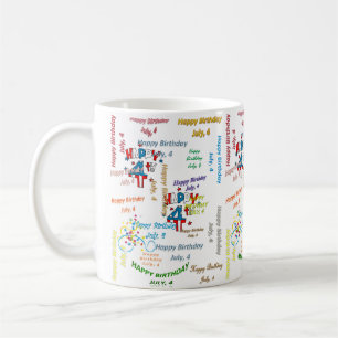 7月4日、誕生日マグカップ コーヒーマグカップ