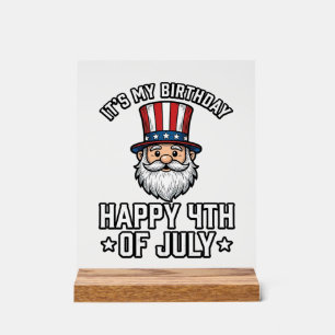 7月4日 誕生日 グノーム 愛国 Tシャツ デザイン アクリルサイン