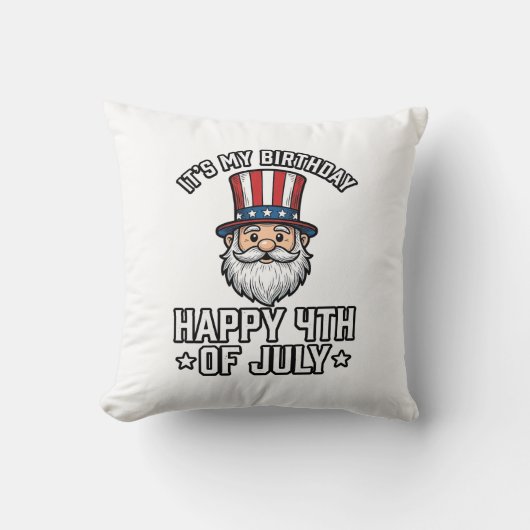 7月4日 誕生日 グノーム 愛国 Tシャツ デザイン クッション (正面)