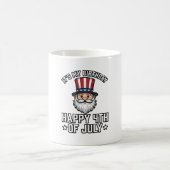 7月4日 誕生日 グノーム 愛国 Tシャツ デザイン コーヒーマグカップ (中央)