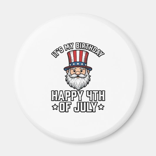 7月4日 誕生日 グノーム 愛国 Tシャツ デザイン_ マグネット (正面)