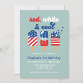7月4日 赤白青のお誕生日 招待状 (正面)