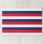 7月4日 赤白青 ストライプ 紙プレートマット ペーパーパッド (正面)