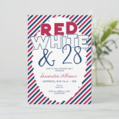 7月4日 赤白青 ピクニック BBQ バースデーパーティー 招待状 (スタンド正面)