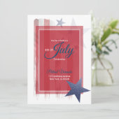 7月4日、赤、白、青の発表カード。 案内状 (スタンド正面)