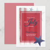 7月4日、赤、白、青の発表カード。 案内状 (正面/裏面)