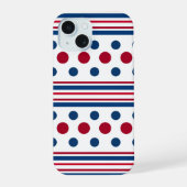 7月4日 赤 白 青 愛国 iPhone 15ケース (裏面)