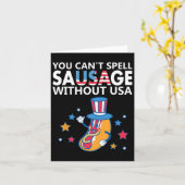 7月4日（金）の米国抜きでソーセージを綴れない カード (黄色い花)