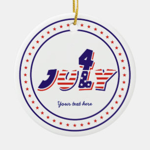 7月4日(金)赤青文字デザインオーナメント セラミックオーナメント