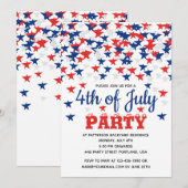 7月4日 雨に降られる青赤白の星パーティー 招待状 (正面/裏面)