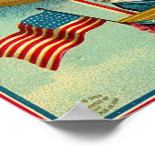 7月4日 – 飛行船 – ヴィンテージアートポスター ポスター (角)