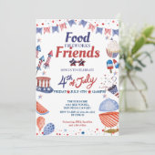 7月4日 食事 友達 花火 パーティー 招待状 (スタンド正面)