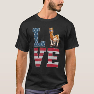 7月4日 飾り 愛国 馬 アメリカ フラッグ Tシャツ