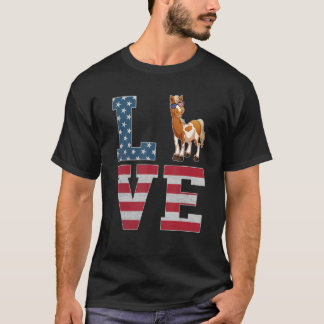 7月4日 飾り 愛国 馬 アメリカ フラッグ Tシャツ
